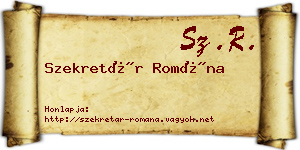 Szekretár Romána névjegykártya